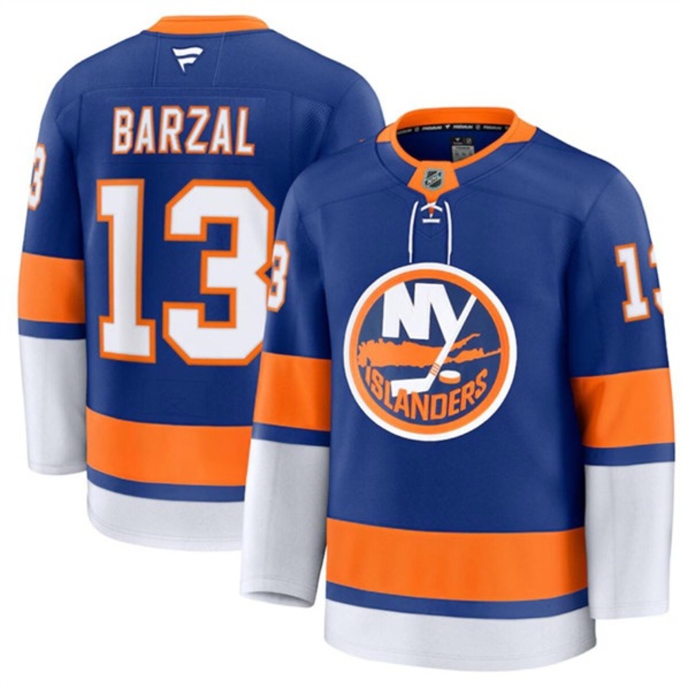 Men's New York Islanders #13 Mathew Barzal 2024-25 Home Stitched Hockey Jersey